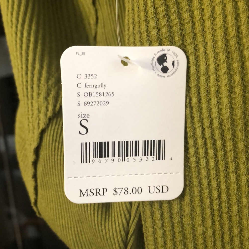 NWT Free People Santa Clara Thermal Top in Ferngully - Picture 9 of 13